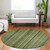 8' Green Gold And Gray Round Striped Washable Indoor Outdoor Area Rug