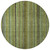 8' Green Gold And Gray Round Striped Washable Indoor Outdoor Area Rug
