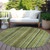8' Green Gold And Gray Round Striped Washable Indoor Outdoor Area Rug