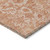 9' X 12' Salmon And Copper Floral Washable Indoor Outdoor Area Rug