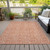 9' X 12' Salmon And Copper Floral Washable Indoor Outdoor Area Rug