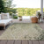 9' X 12' Artichoke Green And Beige Medallion Washable Indoor Outdoor Area Rug