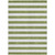 8' X 10' Olive Green Striped Washable Non Skid Indoor Outdoor Area Rug