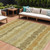 10' X 14' Gold Brown And Gray Striped Washable Indoor Outdoor Area Rug