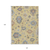10' X 14' Gold Brown And Blue Floral Washable Indoor Outdoor Area Rug