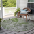 8' Round Green Round Abstract Washable Non Skid Indoor Outdoor Area Rug