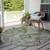 8' Round Green Round Abstract Washable Non Skid Indoor Outdoor Area Rug Transitional Style - Green Color