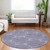 8' Purple And Ivory Round Geometric Washable Indoor Outdoor Area Rug - 880016641424