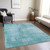 8' X 10' Aqua Teal Blue And Gray Abstract Washable Indoor Outdoor Area Rug - Aqua, Teal Blue, Gray