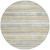 8' Ivory Beige And Green Round Striped Washable Indoor Outdoor Area Rug