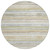 8' Ivory Beige And Green Round Striped Washable Indoor Outdoor Area Rug