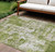 10' X 14' Green And Ivory Abstract Washable Indoor Outdoor Area Rug Transitional Style - Green, Ivory Color