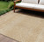 8' X 10' Gold And Ivory Chevron Washable Indoor Outdoor Area Rug - Gold, Ivory