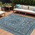 10' X 14' Blue And Gray Medallion Washable Indoor Outdoor Area Rug