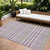9' X 12' Purple Green And Ivory Plaid Washable Indoor Outdoor Area Rug