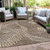 10' X 14' Chocolate And Ivory Floral Washable Indoor Outdoor Area Rug - 608219298555