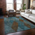 8' X 10' Teal Blue Aqua And Brown Argyle Washable Indoor Outdoor Area Rug