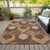 9' X 12' Copper Beige And Taupe Ogee Washable Indoor Outdoor Area Rug