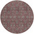 8' Merlot Gray And Taupe Round Floral Washable Indoor Outdoor Area Rug