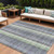 8' X 10' Pewter Gray And Mint Green Plaid Washable Indoor Outdoor Area Rug