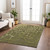 9' X 12' Olive Green And Dark Green Abstract Washable Indoor Outdoor Area Rug