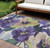 10' X 14' Purple And Lavender Floral Washable Indoor Outdoor Area Rug Transitional Style - Purple, Lavender Color
