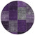 8' Eggplant Purple And Lilac Round Patchwork Washable Indoor Outdoor Area Rug
