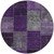 8' Eggplant Purple And Lilac Round Patchwork Washable Indoor Outdoor Area Rug