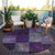 8' Eggplant Purple And Lilac Round Patchwork Washable Indoor Outdoor Area Rug