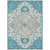 8' X 10' Teal Blue Green And Ivory Oriental Washable Indoor Outdoor Area Rug
