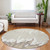 8' Ivory And Beige Round Abstract Washable Indoor Outdoor Area Rug - 880016796070