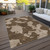 9' X 12' Brown And Beige Abstract Washable Indoor Outdoor Area Rug - Brown, Beige