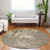 8' Brown And Beige Round Abstract Washable Indoor Outdoor Area Rug Transitional Style - Brown, Beige Color