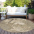 8' Brown And Beige Round Abstract Washable Indoor Outdoor Area Rug Transitional Style - Brown, Beige Color