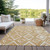 10' X 14' Gold And Ivory Geometric Washable Indoor Outdoor Area Rug - Gold, Ivory