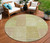 8' Green Copper And Mint Green Round Patchwork Washable Indoor Outdoor Area Rug