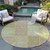8' Green Copper And Mint Green Round Patchwork Washable Indoor Outdoor Area Rug