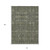10' X 14' Moss Green And Gray Floral Washable Indoor Outdoor Area Rug