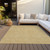 10' X 14' Gold And Ivory Geometric Washable Indoor Outdoor Area Rug Transitional Style - Gold, Ivory Color