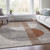 9' X 12' Taupe And Rust Geometric Washable Indoor Outdoor Area Rug