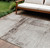 9' X 12' Taupe And Ivory Striped Washable Indoor Outdoor Area Rug - Taupe, Ivory