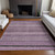 9' X 12' Plum And Lilac Striped Washable Indoor Outdoor Area Rug