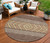 8' Brown Wheat And Copper Round Southwestern Washable Indoor Outdoor Area Rug