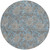 8' Blue Gray And Silver Round Floral Washable Indoor Outdoor Area Rug
