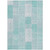 10' X 14' Aqua Teal Blue And Silver Patchwork Washable Indoor Outdoor Area Rug