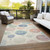 10' X 14' Ivory And Peach Geometric Washable Indoor Outdoor Area Rug