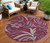 8' Red Gray And Silver Round Floral Washable Indoor Outdoor Area Rug