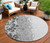 8' Gray Silver And Charcoal Round Abstract Washable Indoor Outdoor Area Rug Transitional Style - Gray, Silver, Charcoal Color