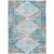 10' X 14' Teal Blue And Beige Geometric Washable Indoor Outdoor Area Rug - Teal Blue, Beige