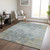 9' X 12' Gray Charcoal And Gold Floral Washable Indoor Outdoor Area Rug